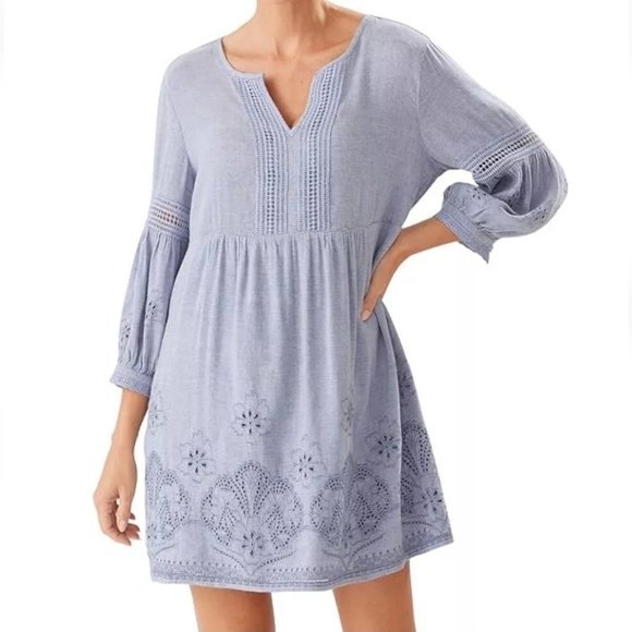 Tommy Bahama St Lucia Linen Blend Dress Cover Up Size Small Coastal Beach Resort - Picture 1 of 8